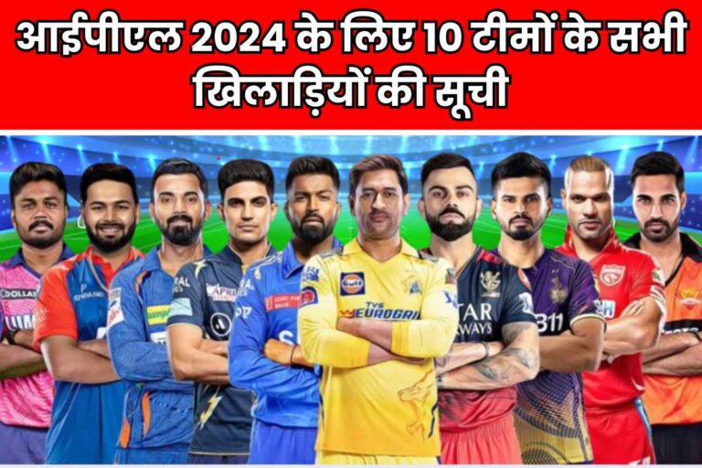 IPL 2024 Team Players List