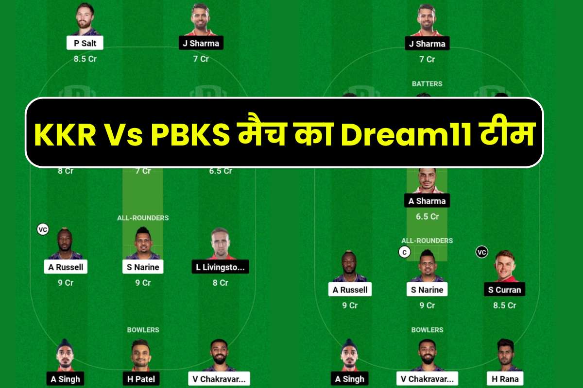 KKR Vs PBKS Dream11 Prediction In Hindi