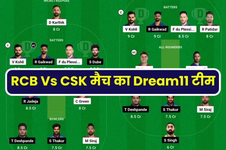 RCB vs CSK Dream11 Prediction