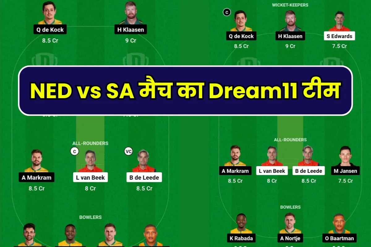 NED vs SA Dream11 Prediction